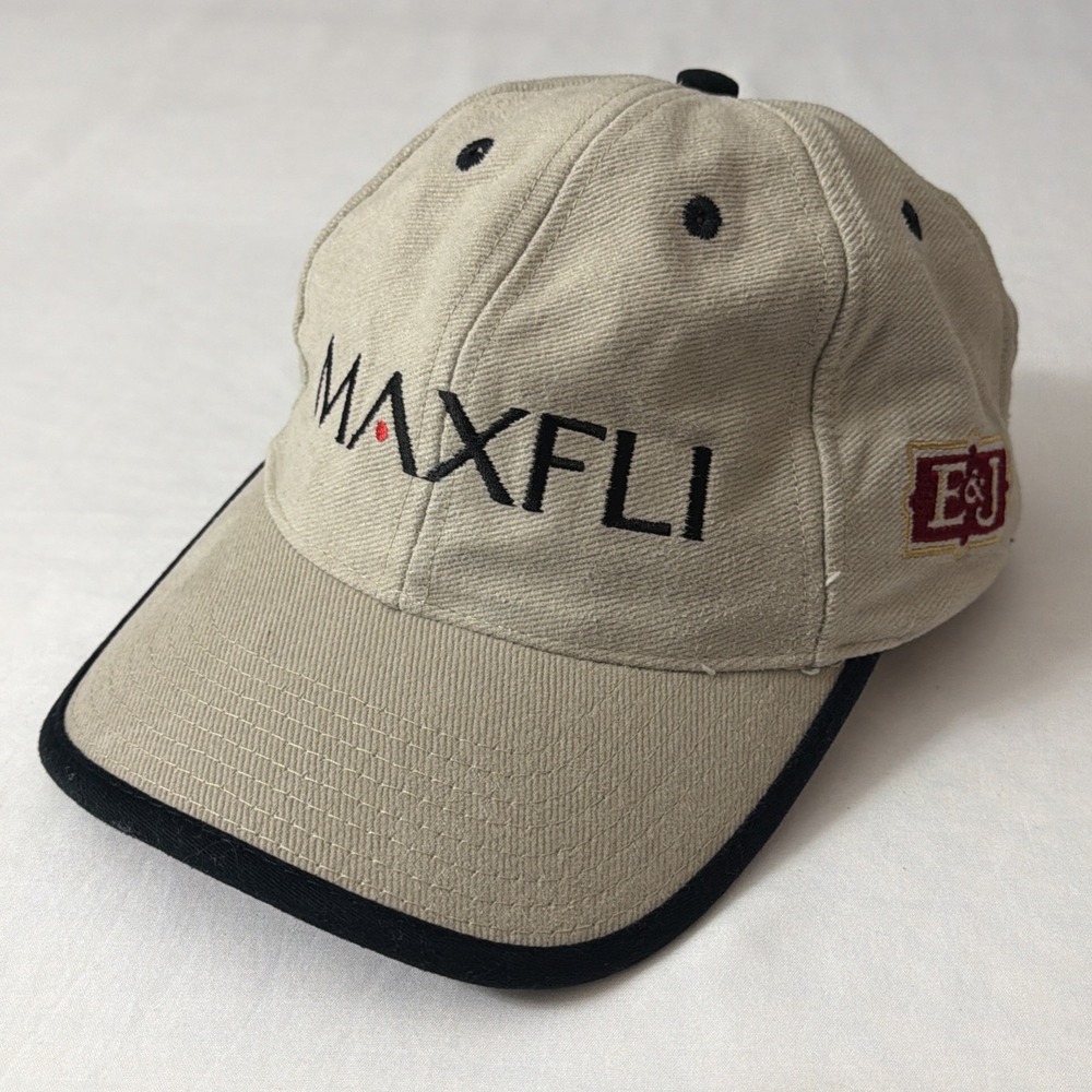 Maxfli Golf Hat Cap Adult Strapback One Size Khaki Tan Embroidered Logo Fit Nice